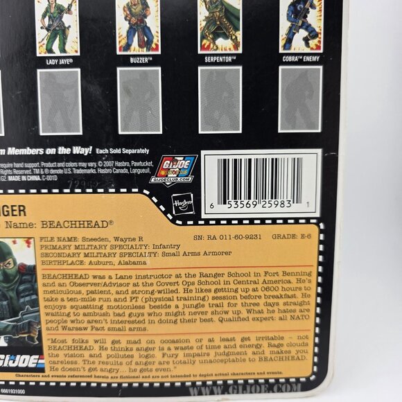 2007 Hasbro G.I. Joe: A Real American Hero Ranger Beachhead Action Figure NEW - Picture 7 of 8